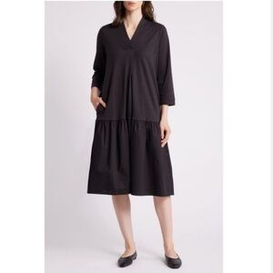 NWT Masai Nevea Drop Waist Cotton Poplin Dress Copenhagen in Black size large